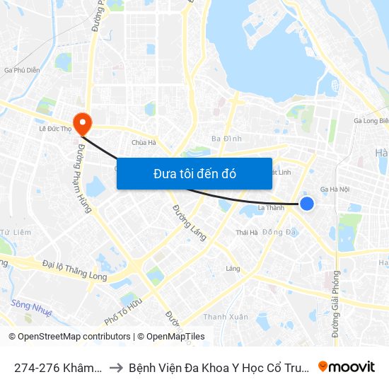 274-276 Khâm Thiên to Bệnh Viện Đa Khoa Y Học Cổ Truyền Hà Nội map