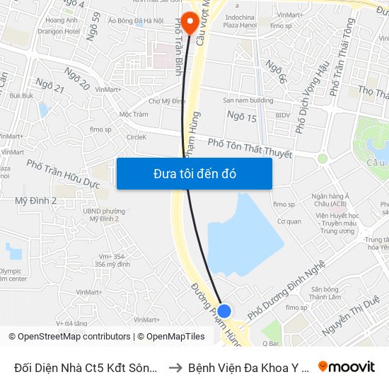 Đối Diện Nhà Ct5 Kđt Sông Đà Mỹ Đình - Phạm Hùng to Bệnh Viện Đa Khoa Y Học Cổ Truyền Hà Nội map