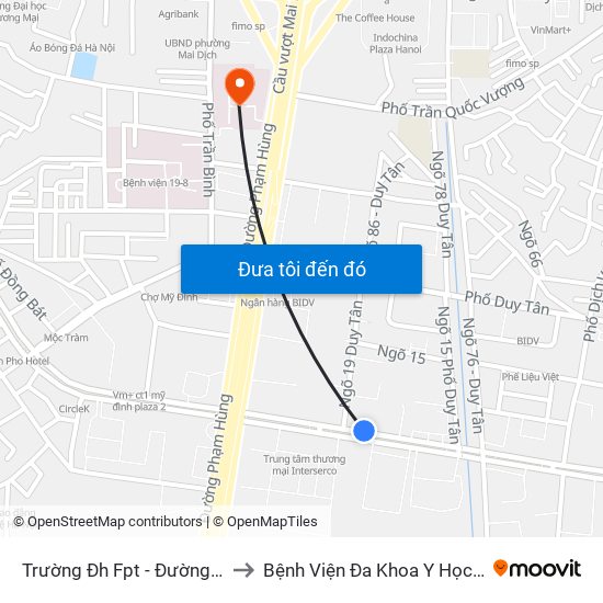 Trường Đh Fpt - Đường Tôn Thất Thuyết to Bệnh Viện Đa Khoa Y Học Cổ Truyền Hà Nội map