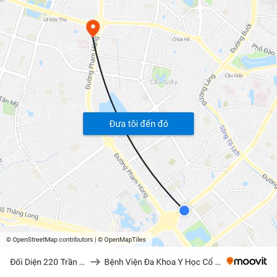 Đối Diện 220 Trần Duy Hưng to Bệnh Viện Đa Khoa Y Học Cổ Truyền Hà Nội map