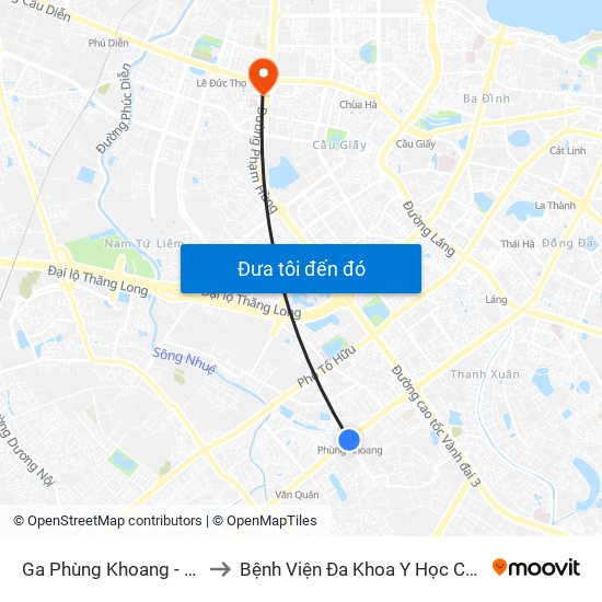 Ga Phùng Khoang - 81 Trần Phú to Bệnh Viện Đa Khoa Y Học Cổ Truyền Hà Nội map