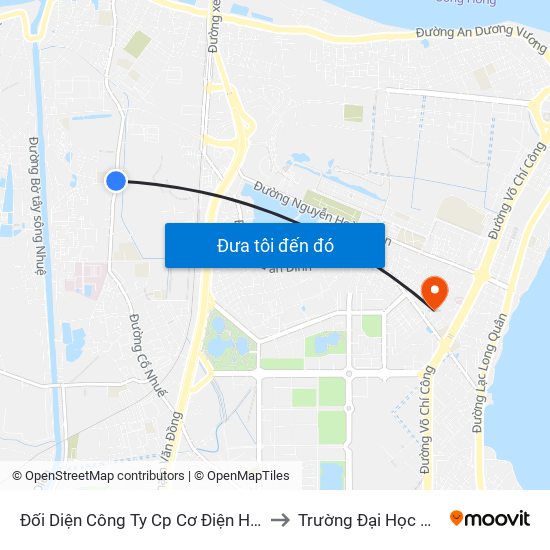 Đối Diện Công Ty Cp Cơ Điện Hn- Đường Đức Thắng to Trường Đại Học Nội Vụ Hà Nội map