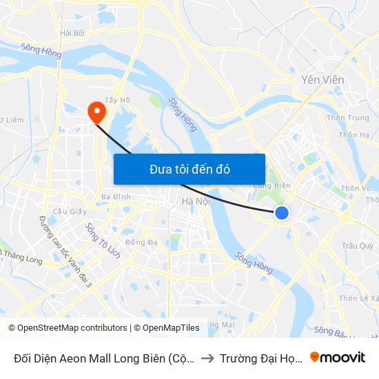 Đối Diện Aeon Mall Long Biên (Cột Điện T4a/2a-B Đường Cổ Linh) to Trường Đại Học Nội Vụ Hà Nội map