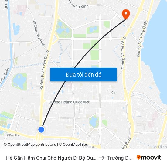 2b Phạm Văn Đồng to Trường Đại Học Nội Vụ Hà Nội map