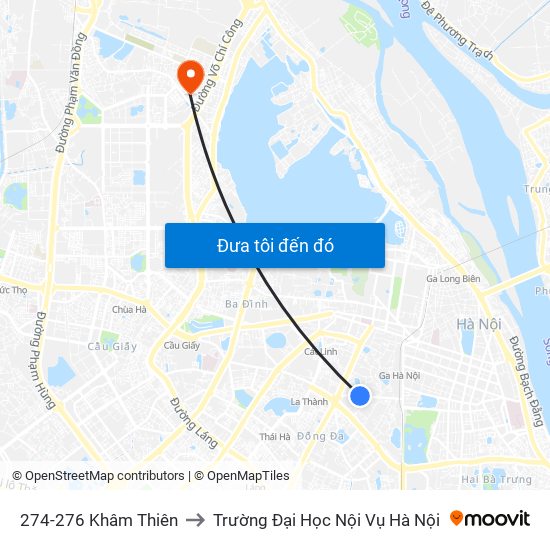 274-276 Khâm Thiên to Trường Đại Học Nội Vụ Hà Nội map