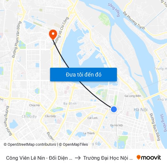 Công Viên Lê Nin - Đối Diện 35 Trần Phú to Trường Đại Học Nội Vụ Hà Nội map