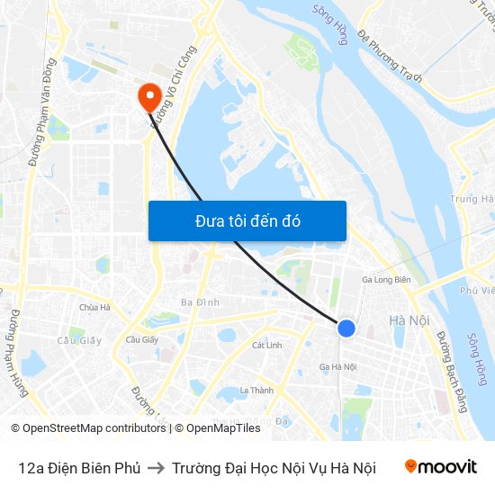 12a Điện Biên Phủ to Trường Đại Học Nội Vụ Hà Nội map