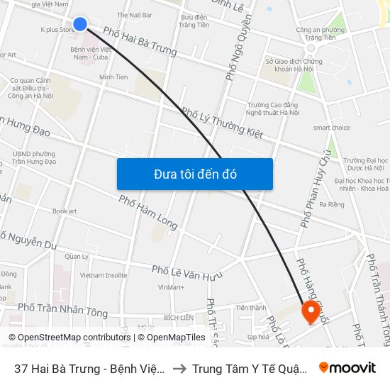 37 Hai Bà Trưng - Bệnh Viện Việt Nam Cu Ba to Trung Tâm Y Tế Quận Hai Bà Trưng map