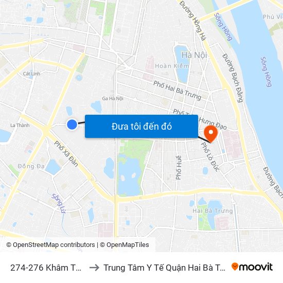 274-276 Khâm Thiên to Trung Tâm Y Tế Quận Hai Bà Trưng map