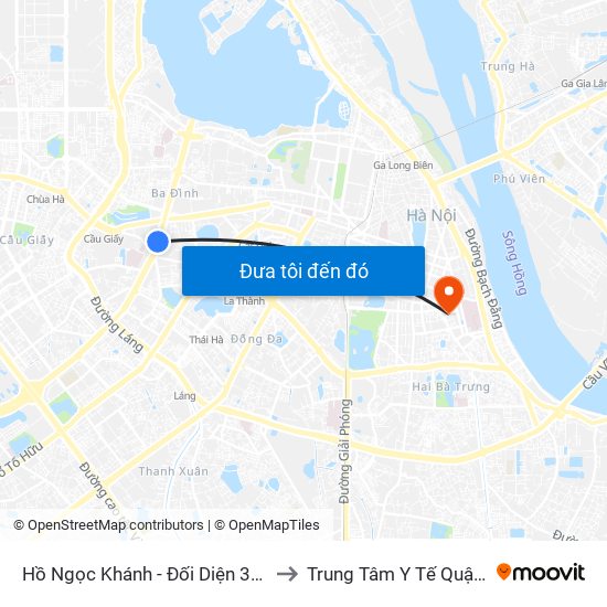 Hồ Ngọc Khánh - Đối Diện 37 Nguyễn Chí Thanh to Trung Tâm Y Tế Quận Hai Bà Trưng map