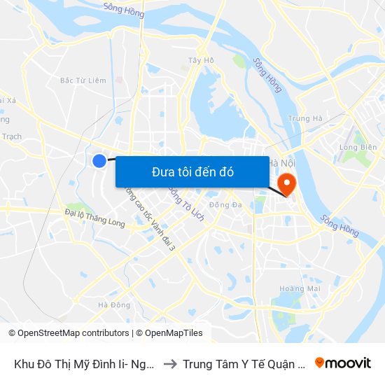 Khu Đô Thị Mỹ Đình Ii- Nguyễn Cơ Thạch to Trung Tâm Y Tế Quận Hai Bà Trưng map