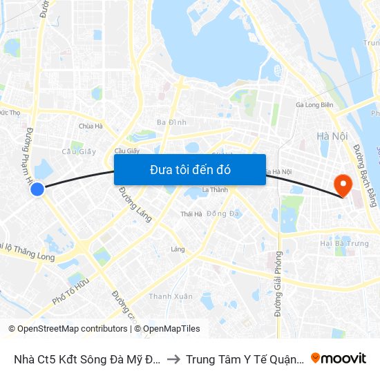 Nhà Ct5 Kđt Sông Đà Mỹ Đình - Phạm Hùng to Trung Tâm Y Tế Quận Hai Bà Trưng map