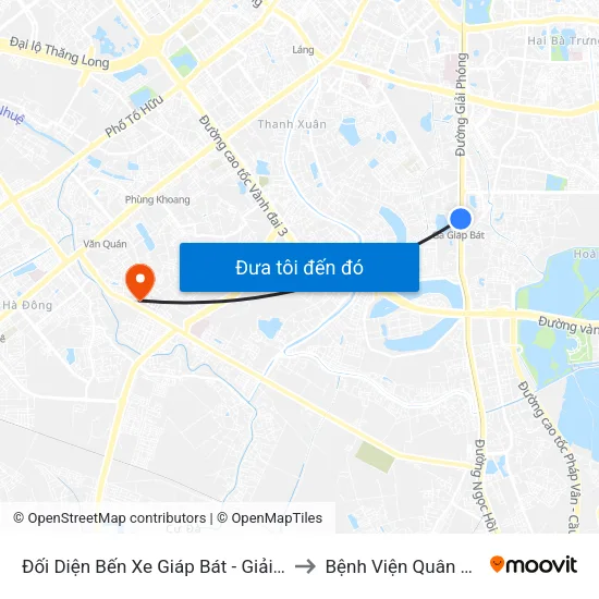 Đối Diện Bến Xe Giáp Bát - Giải Phóng to Bệnh Viện Quân Y 103 map