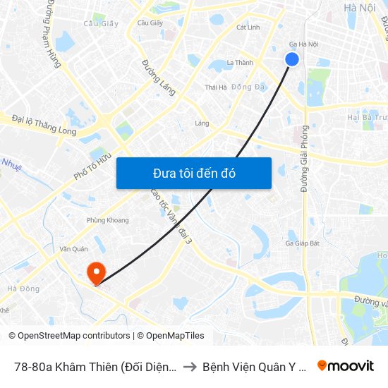 78-80a Khâm Thiên (Đối Diện 71) to Bệnh Viện Quân Y 103 map