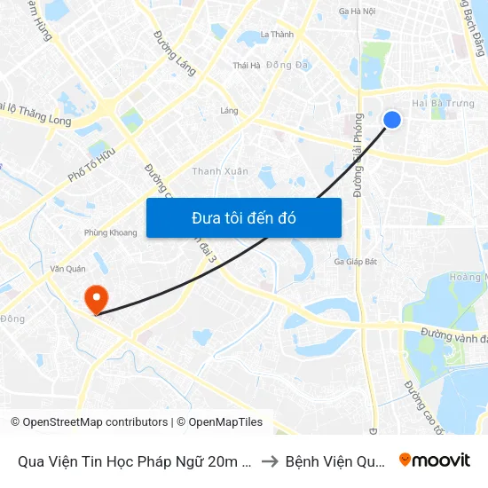 Qua Viện Tin Học Pháp Ngữ 20m - Lê Thanh Nghị to Bệnh Viện Quân Y 103 map