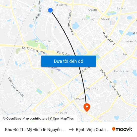 Khu Đô Thị Mỹ Đình Ii- Nguyễn Cơ Thạch to Bệnh Viện Quân Y 103 map