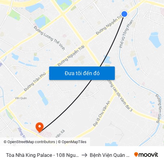 Tòa Nhà King Palace - 108 Nguyễn Trãi to Bệnh Viện Quân Y 103 map