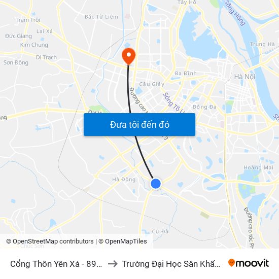 Cổng Thôn Yên Xá - 89 Cầu Bươu to Trường Đại Học Sân Khấu - Điện Ảnh map