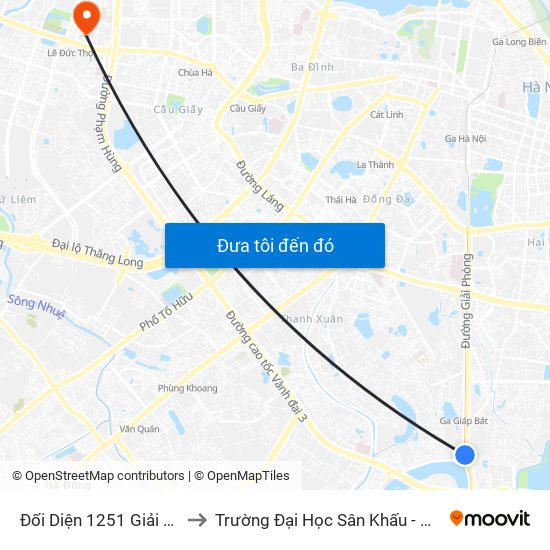 Đối Diện 1251 Giải Phóng to Trường Đại Học Sân Khấu - Điện Ảnh map