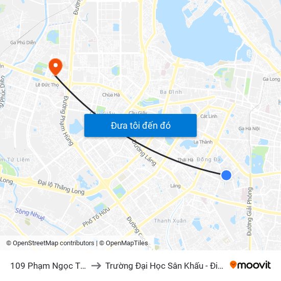 109 Phạm Ngọc Thạch to Trường Đại Học Sân Khấu - Điện Ảnh map
