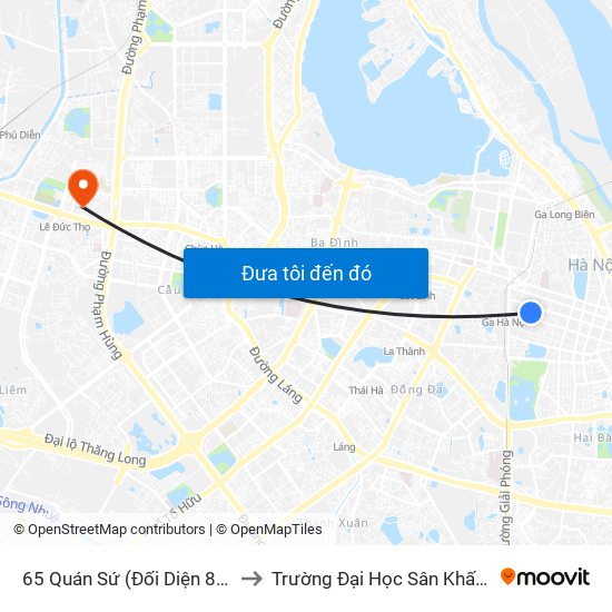 65 Quán Sứ (Đối Diện 80 Quán Sứ) to Trường Đại Học Sân Khấu - Điện Ảnh map