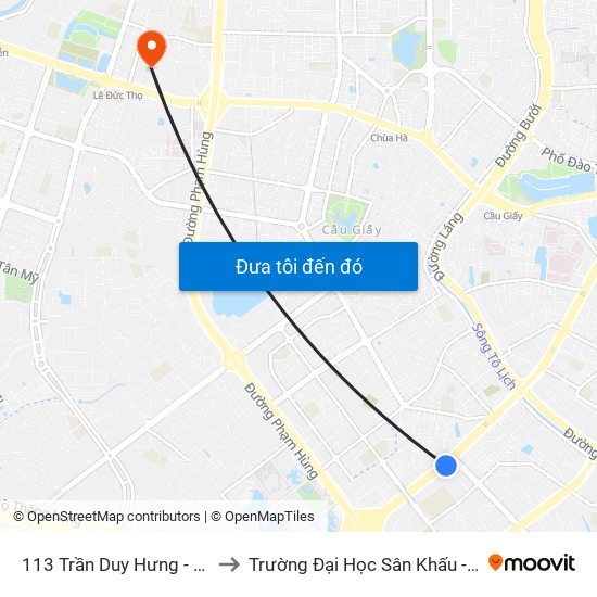 113 Trần Duy Hưng - Bộ Khcn to Trường Đại Học Sân Khấu - Điện Ảnh map