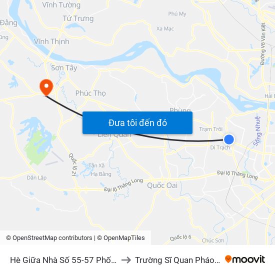 Hè Giữa Nhà Số 55-57 Phố Nhổn to Trường Sĩ Quan Pháo Binh map