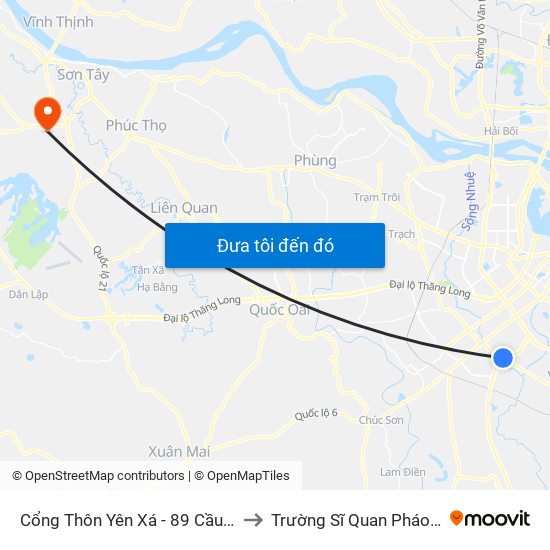 Cổng Thôn Yên Xá - 89 Cầu Bươu to Trường Sĩ Quan Pháo Binh map