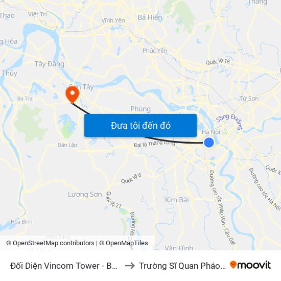 Đối Diện Vincom Tower - Bà Triệu to Trường Sĩ Quan Pháo Binh map