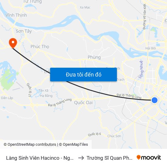 Làng Sinh Viên Hacinco - Nguyễn Tuân to Trường Sĩ Quan Pháo Binh map