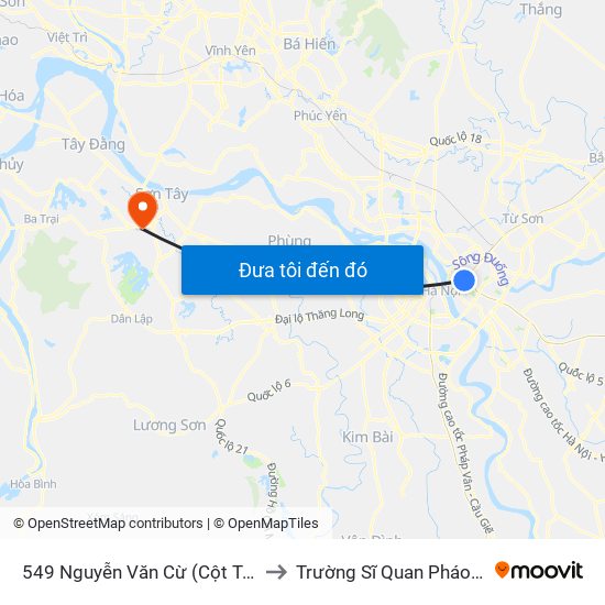 549 Nguyễn Văn Cừ (Cột Trước) to Trường Sĩ Quan Pháo Binh map