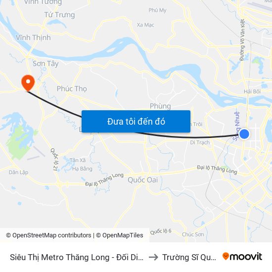 Siêu Thị Metro Thăng Long - Đối Diện Ngõ 599 Phạm Văn Đồng to Trường Sĩ Quan Pháo Binh map