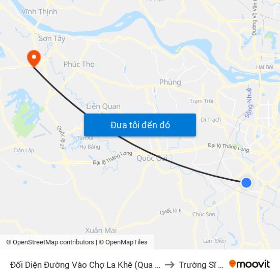 Đối Diện Đường Vào Chợ La Khê (Qua Ga Metro La Khê) - 405 Quang Trung (Hà Đông) to Trường Sĩ Quan Pháo Binh map