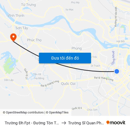 Trường Đh Fpt - Đường Tôn Thất Thuyết to Trường Sĩ Quan Pháo Binh map