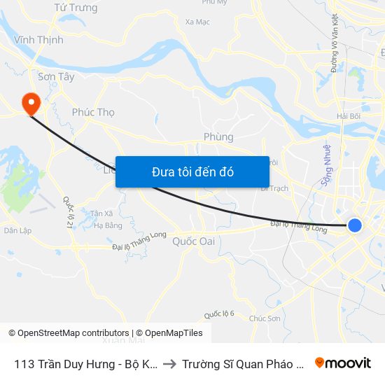 113 Trần Duy Hưng - Bộ Khcn to Trường Sĩ Quan Pháo Binh map