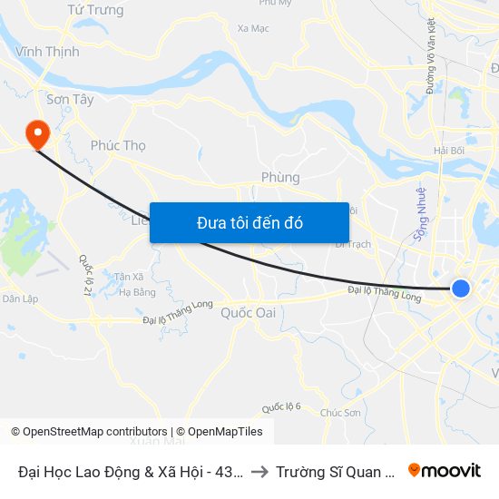 Đại Học Lao Động & Xã Hội - 43 Trần Duy Hưng to Trường Sĩ Quan Pháo Binh map