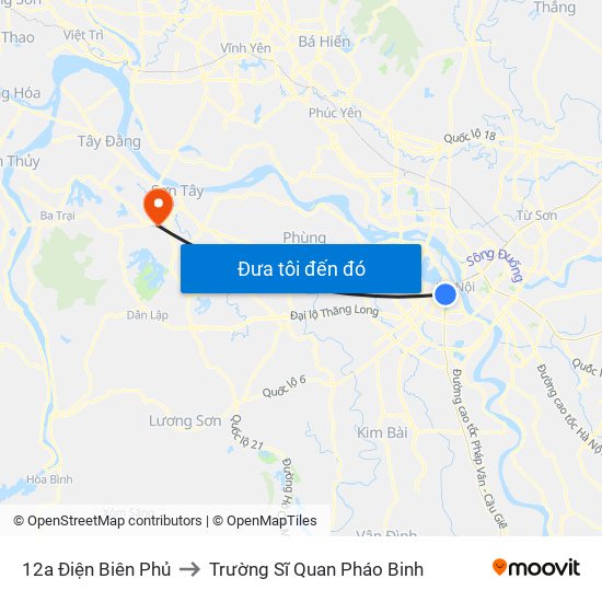 12a Điện Biên Phủ to Trường Sĩ Quan Pháo Binh map