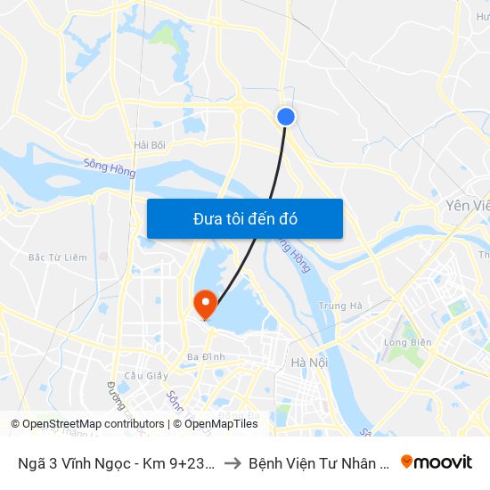 Ngã 3 Vĩnh Ngọc - Km 9+230 Quốc Lộ 3 to Bệnh Viện Tư Nhân Medlatec map