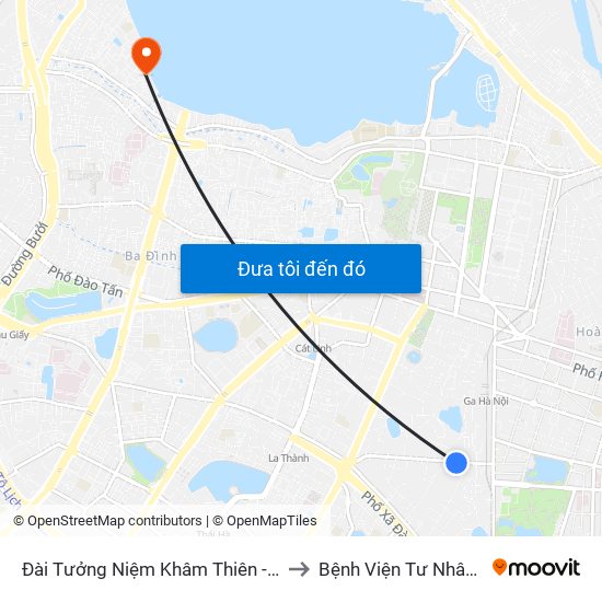 Đài Tưởng Niệm Khâm Thiên - 45 Khâm Thiên to Bệnh Viện Tư Nhân Medlatec map