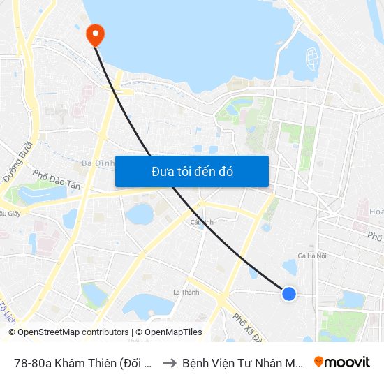 78-80a Khâm Thiên (Đối Diện 71) to Bệnh Viện Tư Nhân Medlatec map