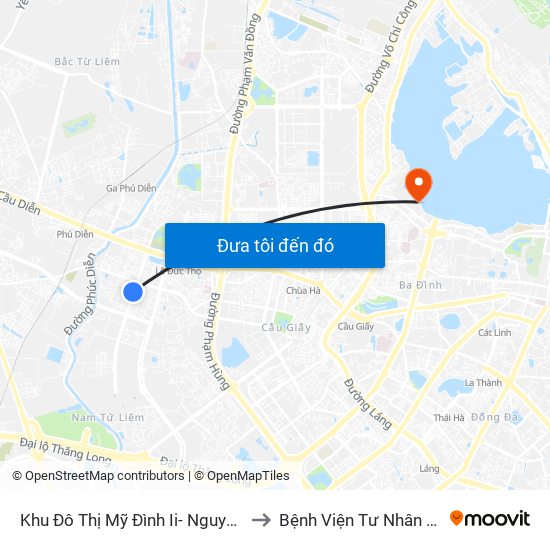 Khu Đô Thị Mỹ Đình Ii- Nguyễn Cơ Thạch to Bệnh Viện Tư Nhân Medlatec map