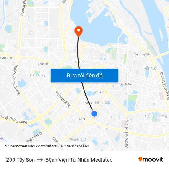 290 Tây Sơn to Bệnh Viện Tư Nhân Medlatec map