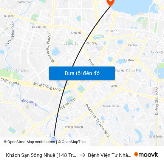 Khách Sạn Sông Nhuệ (148 Trần Phú- Hà Đông) to Bệnh Viện Tư Nhân Medlatec map