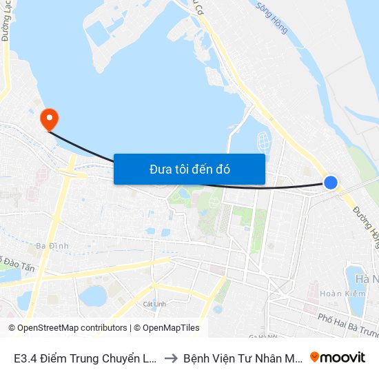 E3.4 Điểm Trung Chuyển Long Biên to Bệnh Viện Tư Nhân Medlatec map