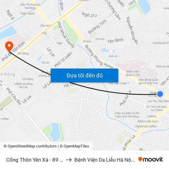 Cổng Thôn Yên Xá - 89 Cầu Bươu to Bệnh Viện Da Liễu Hà Nội (Cơ Sở 2) map