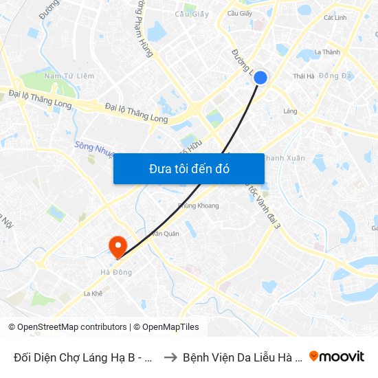 Đối Diện Chợ Láng Hạ B - 564 Đường Láng to Bệnh Viện Da Liễu Hà Nội (Cơ Sở 2) map