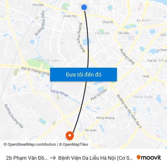2b Phạm Văn Đồng to Bệnh Viện Da Liễu Hà Nội (Cơ Sở 2) map