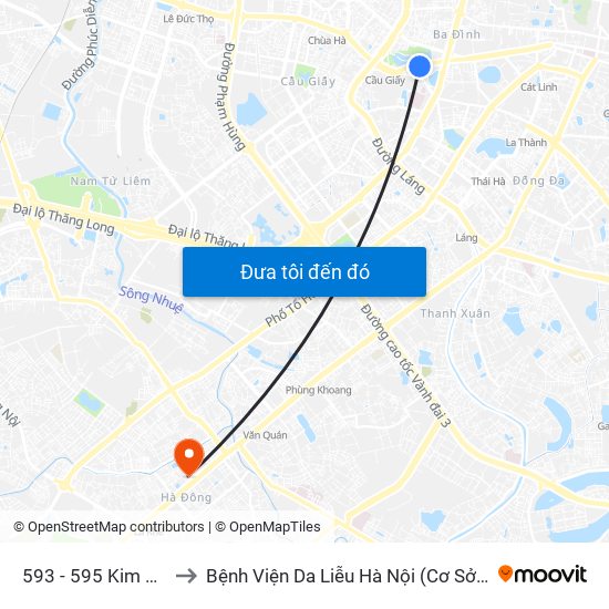 593 - 595 Kim Mã to Bệnh Viện Da Liễu Hà Nội (Cơ Sở 2) map