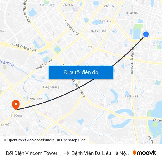 Đối Diện Vincom Tower - Bà Triệu to Bệnh Viện Da Liễu Hà Nội (Cơ Sở 2) map