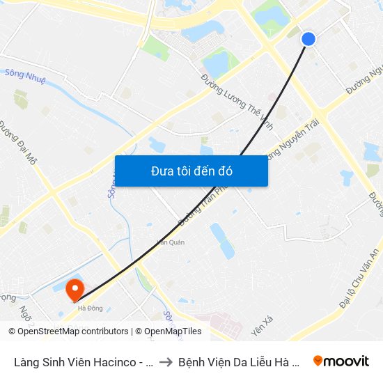 Làng Sinh Viên Hacinco - Nguyễn Tuân to Bệnh Viện Da Liễu Hà Nội (Cơ Sở 2) map